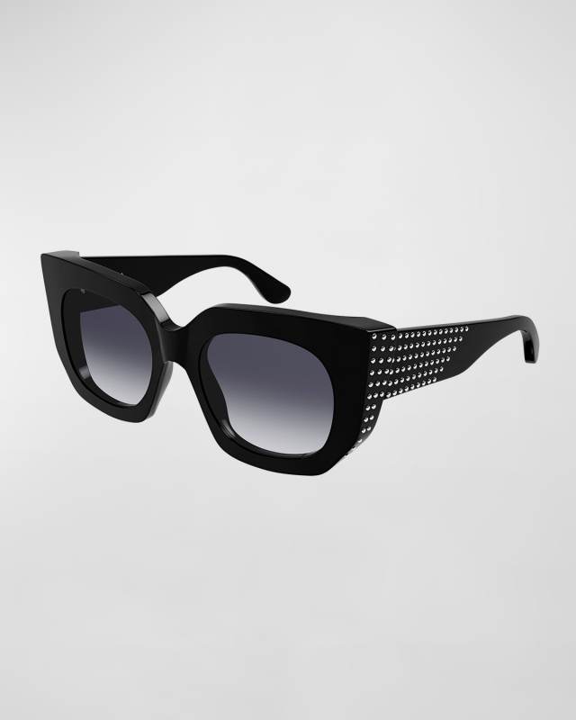 Embellished Rectangle Acetate Sunglasses